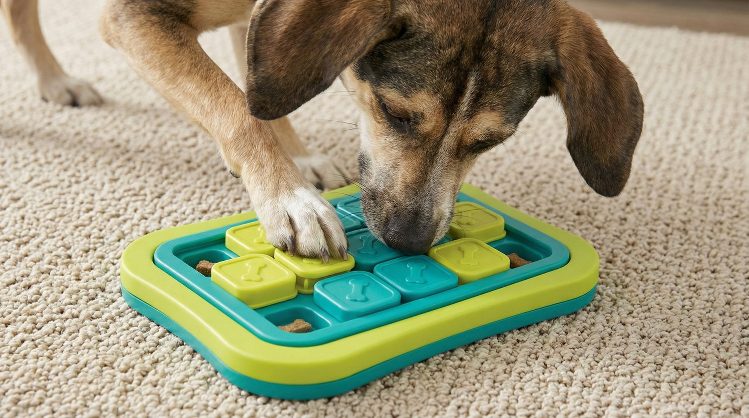 interactive dog Sokudo puzzle toy for mental stimulation and treat-dispensing, suitable for beginners and advanced dogs
