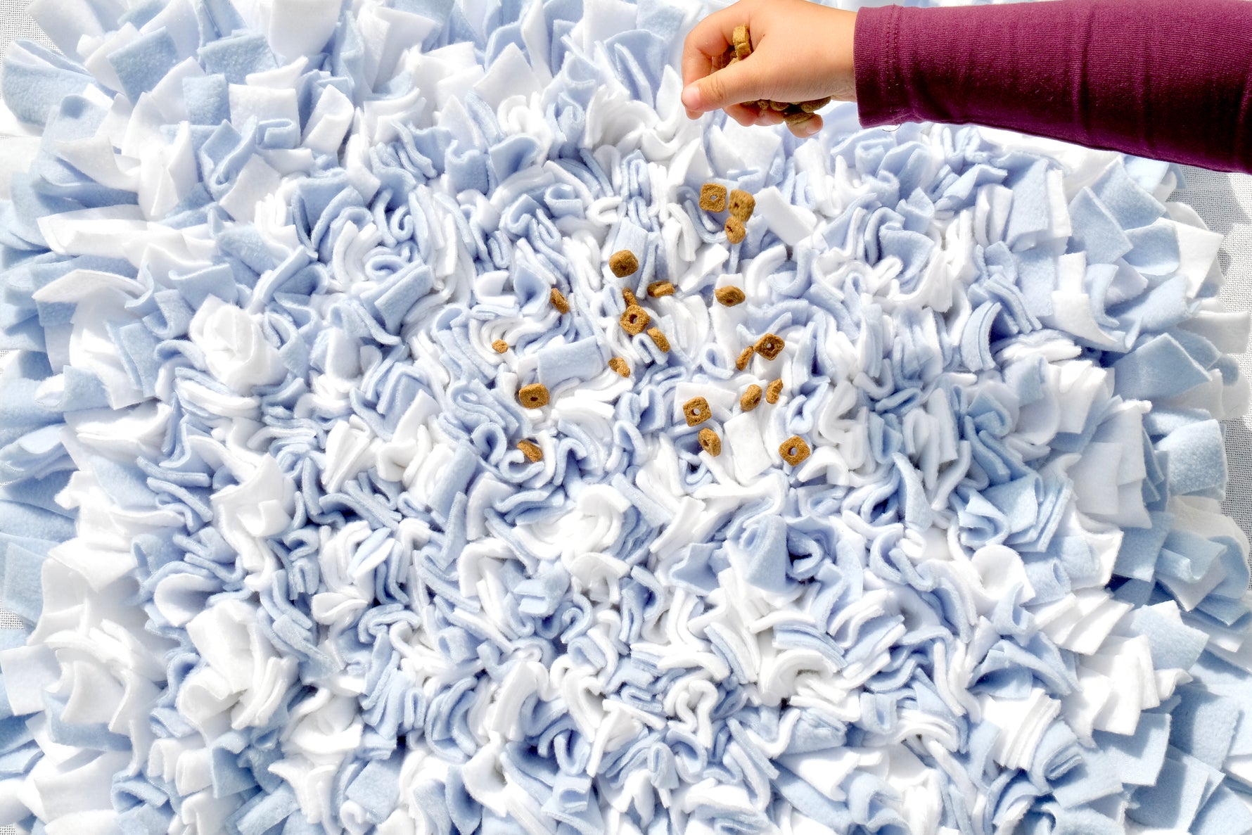 Dog enrichment mat encouraging natural sniffing and foraging