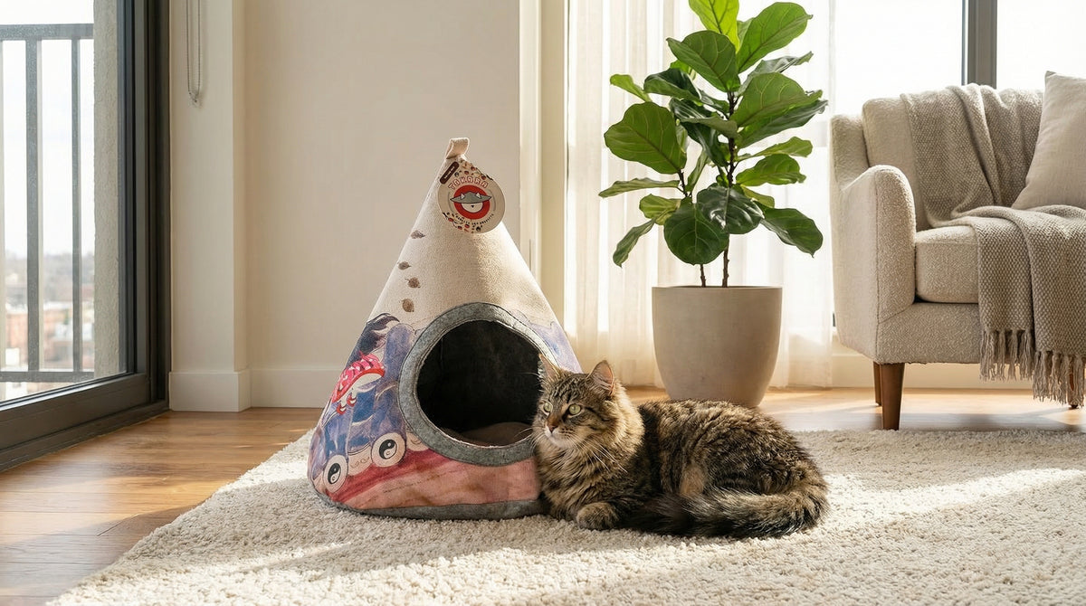 Cat Tent Yin Yang cozy teepee bed for cats