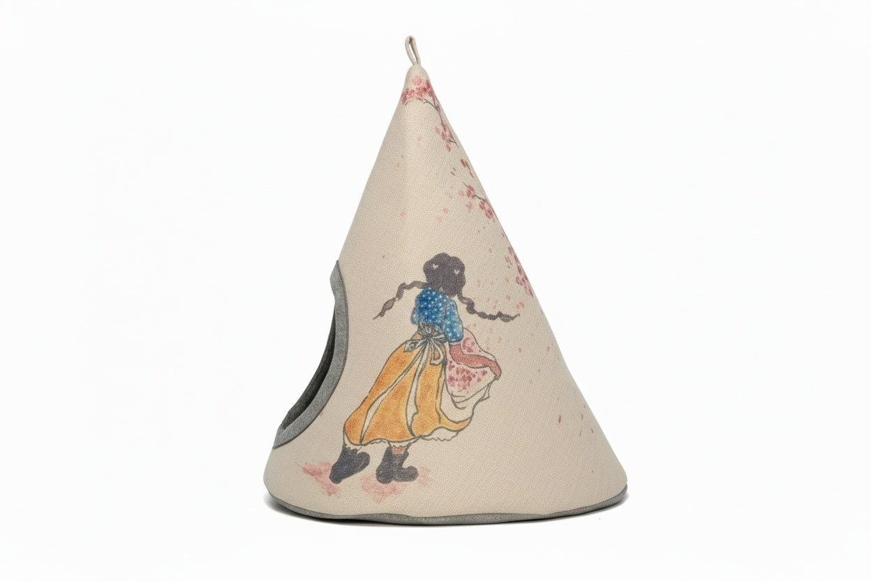 Cozy cherry blossom cat tent for indoor cats