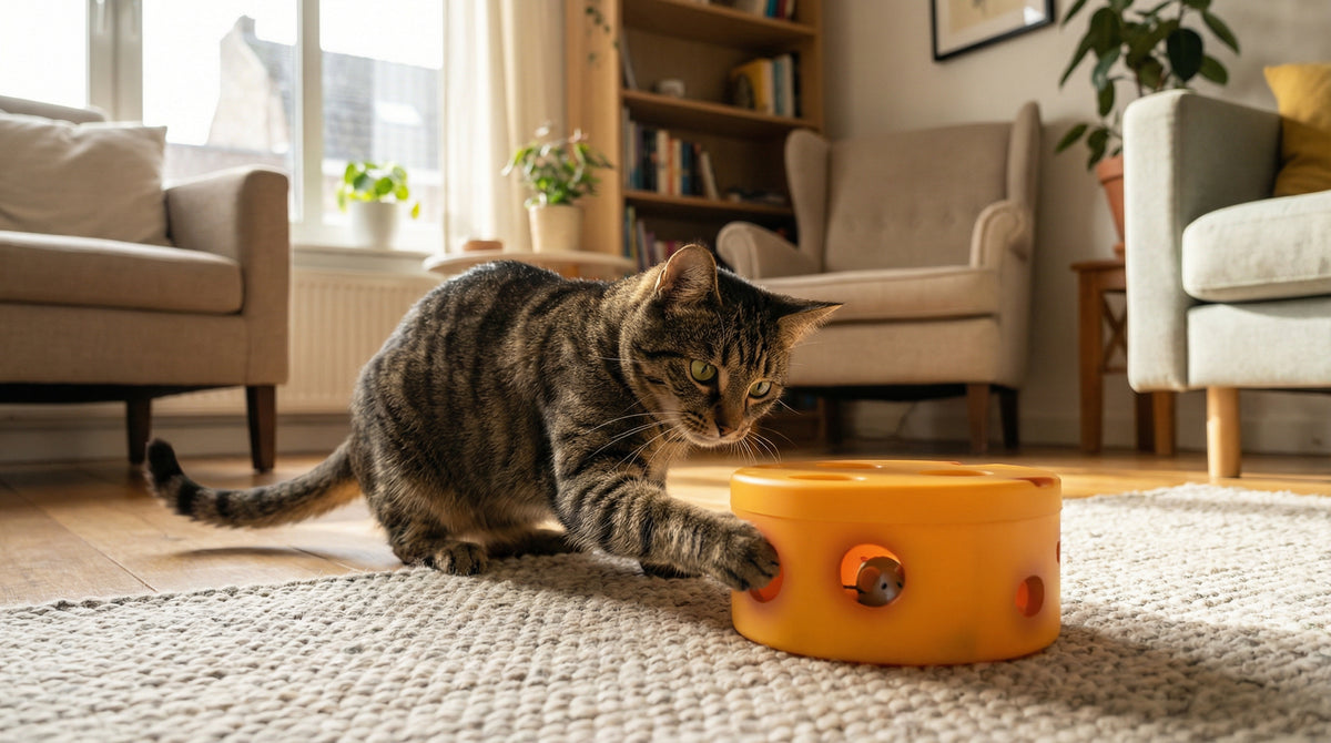 Cheesy mouse hunt interactive cat toy