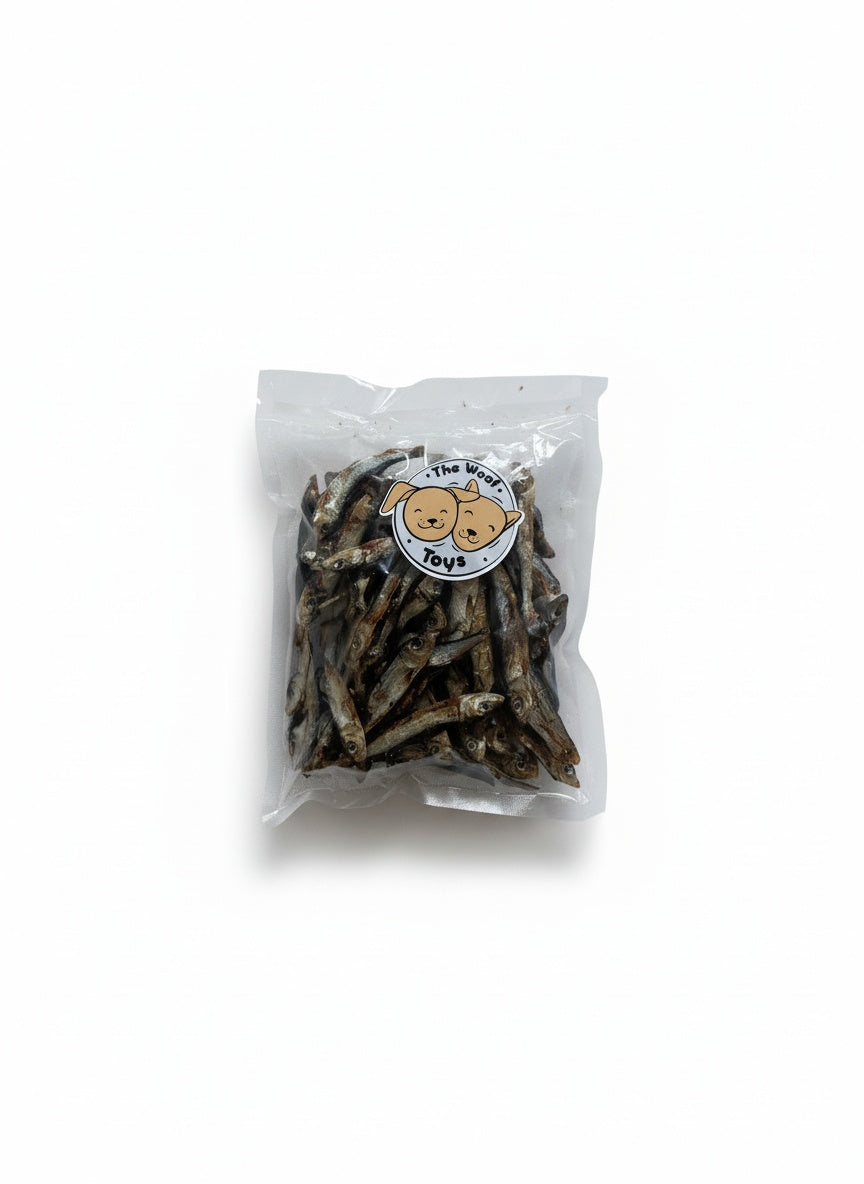 Dried sprat treats made from 100% natural fish