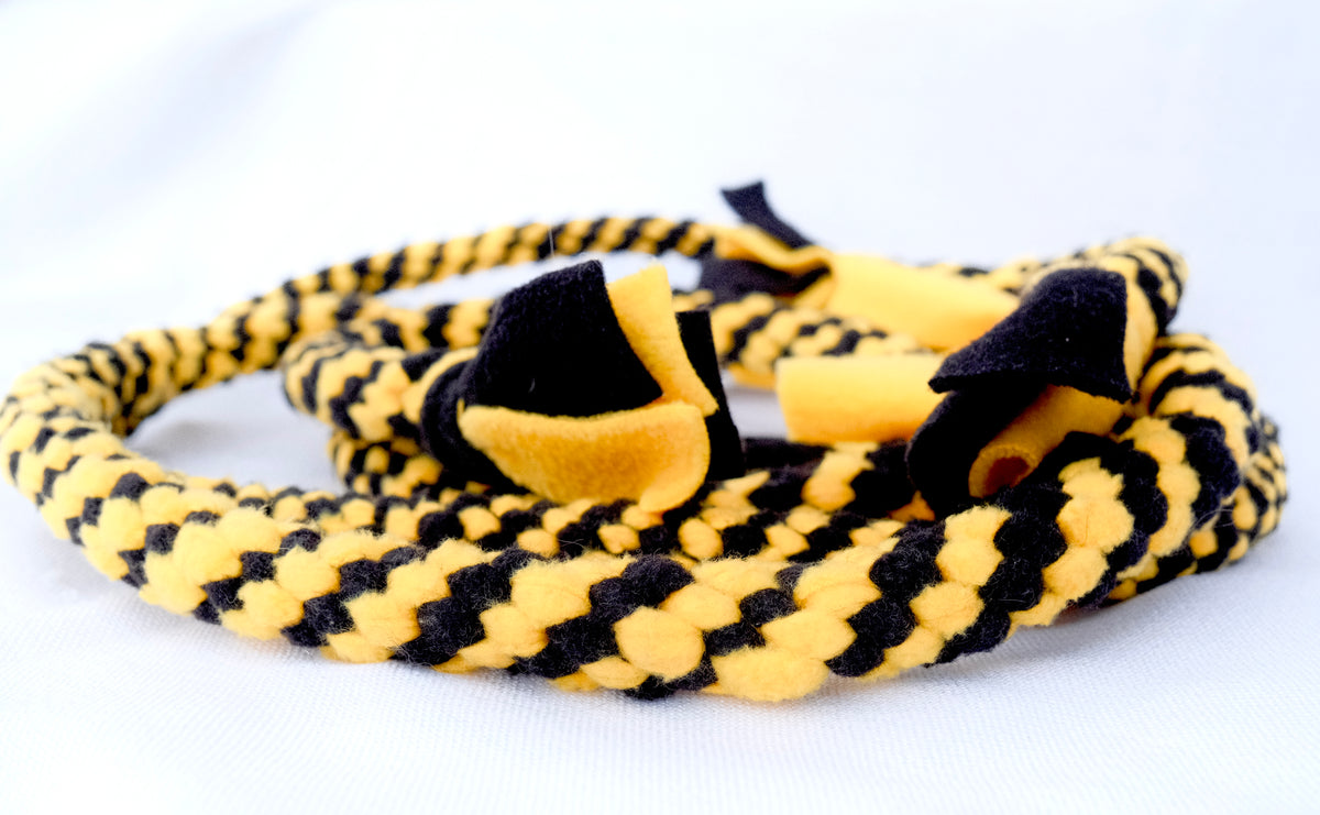 Soft fleece tug toy for puppies small and large dogs