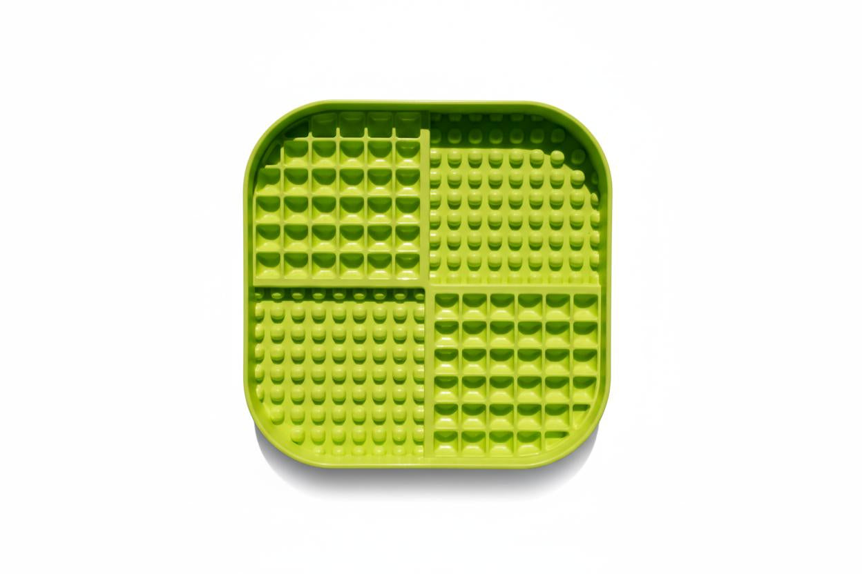 extra large slow feeding bowl with textured surface green